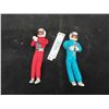Image 1 : 2 Evel Knievel Figurines : Blue Suit, Red Suit, Both with Helmets