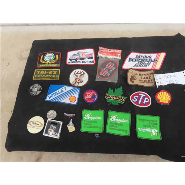 Patches/Pins , Sno Plane , STP,  Shell, Quaker State, CIL Paints, Triumph Motorcycles & More