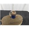 Image 2 : WWII Military Canteen. Green Felt Covering with Blue