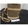 Image 3 : WWII Military Canteen. Green Felt Covering with Blue