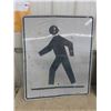 Image 2 : 2 Metal Traffic Signs : Pedestrian 19 1/2'' x 35 1/2'' , 