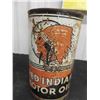 Image 2 : Red Indian Motor Oil Quart Can No Top , White 