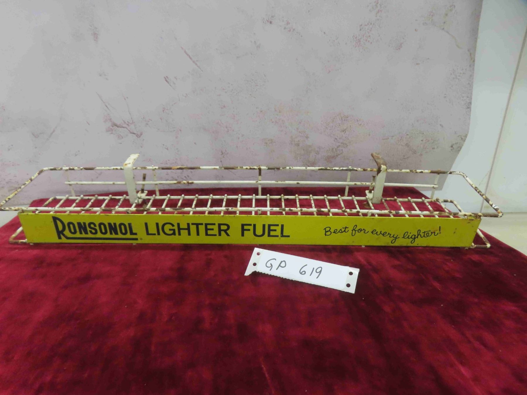 Vintage Ronsonol Lighter Fluid Display Rack 23 1/4'' x 6'' x 2 3/4''