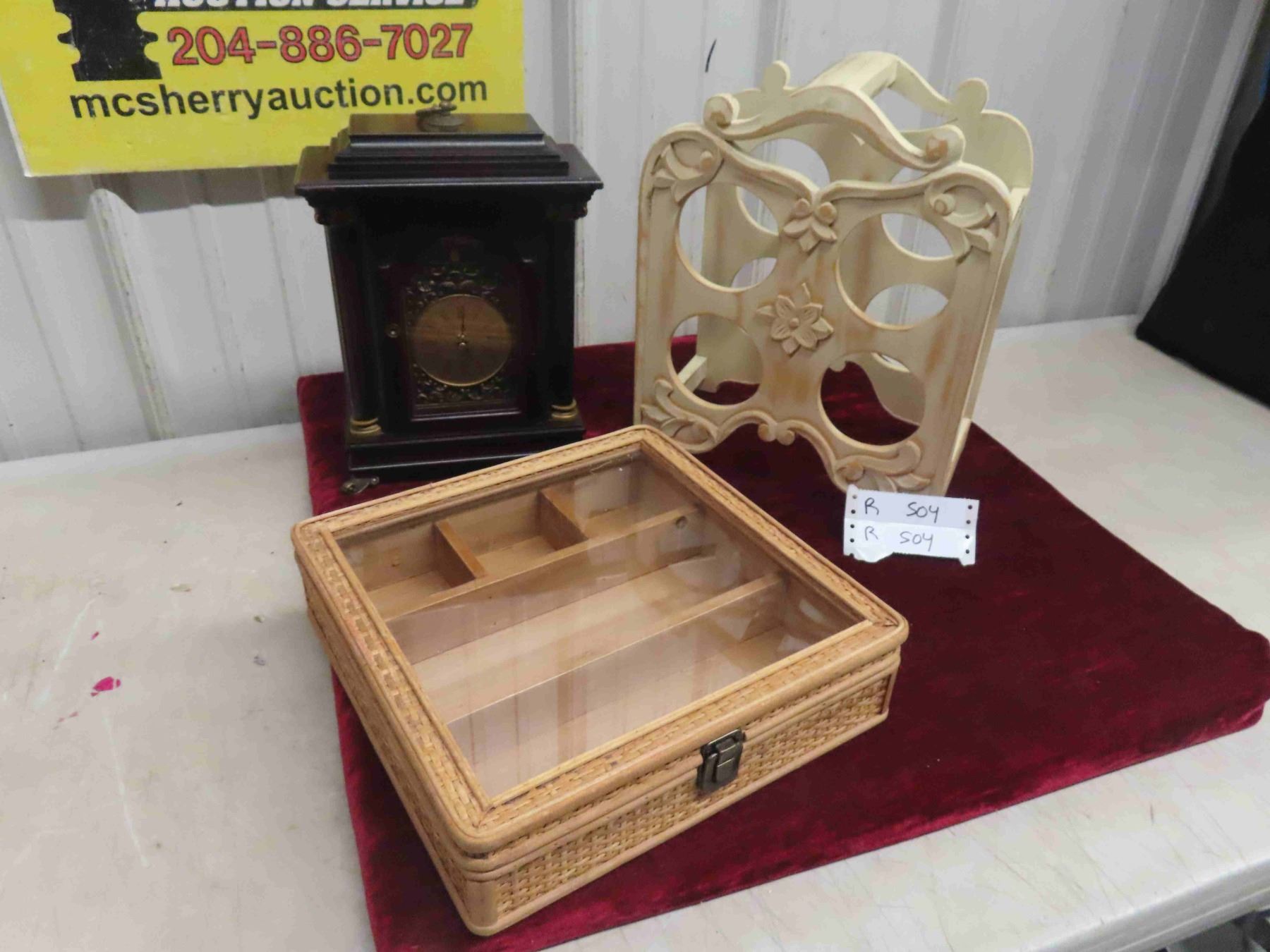Quartz Mantle Clock , Wine Rack, Display Organizer