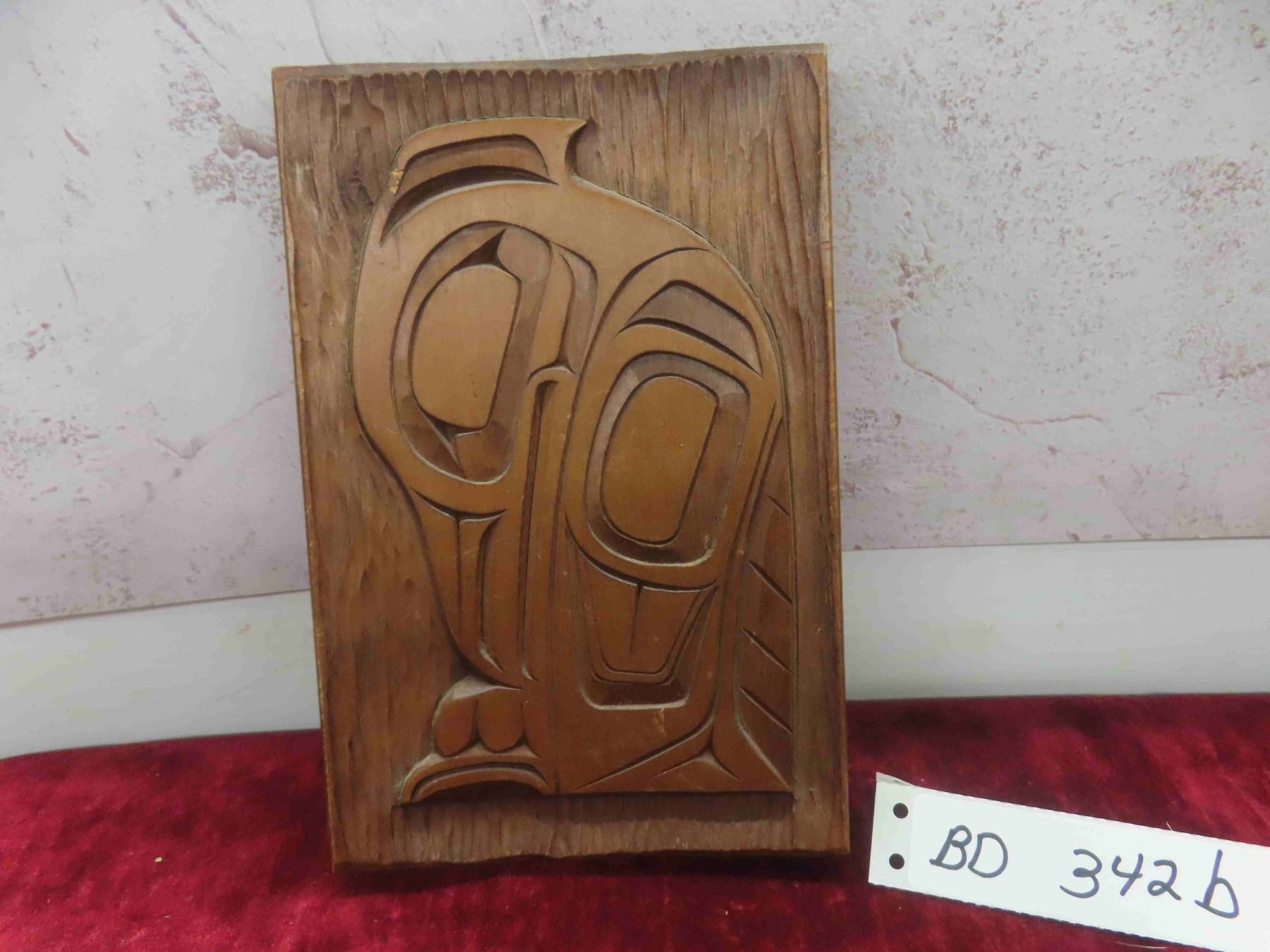 Haida Hand Vintage Haida First Nations Hand Carved Cedar Wood Wall
