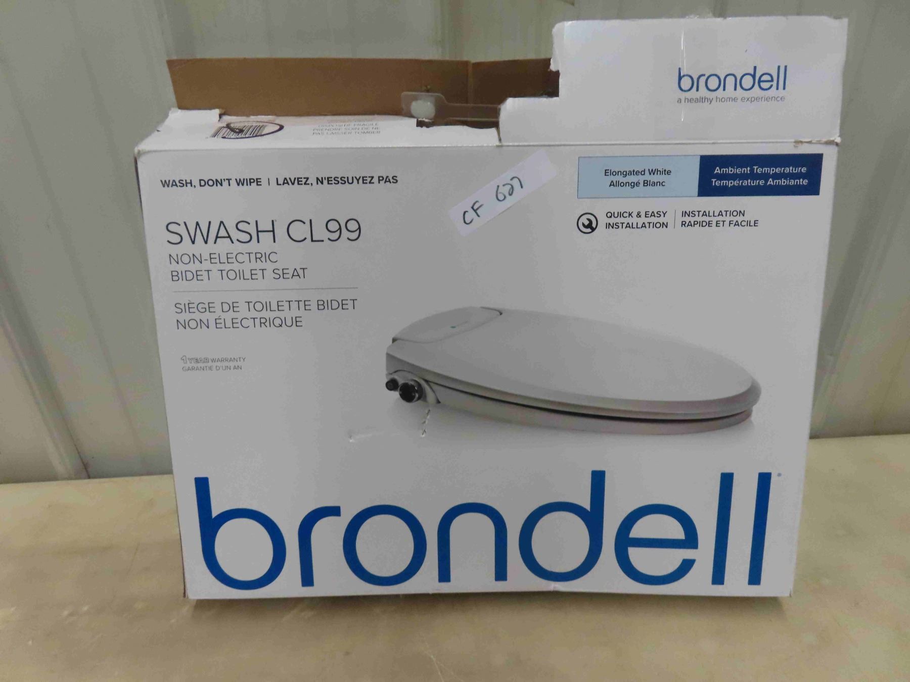 Brondell Swash CL99 Non Electric Bidet Toilet Seat