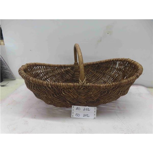 Antique First Nations Cree Handmade Willow Basket. Large