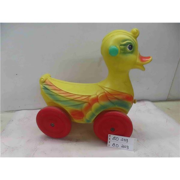 Vintage Regal Plastic Duck Blow Mold Ride on Toy 17'' Tall x 