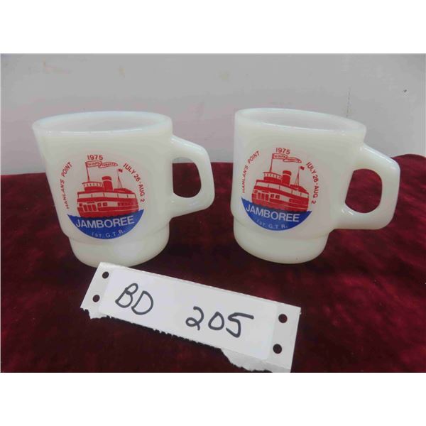 2 Boy Scout Jamboree Vintage Anchor Hocking Fireking