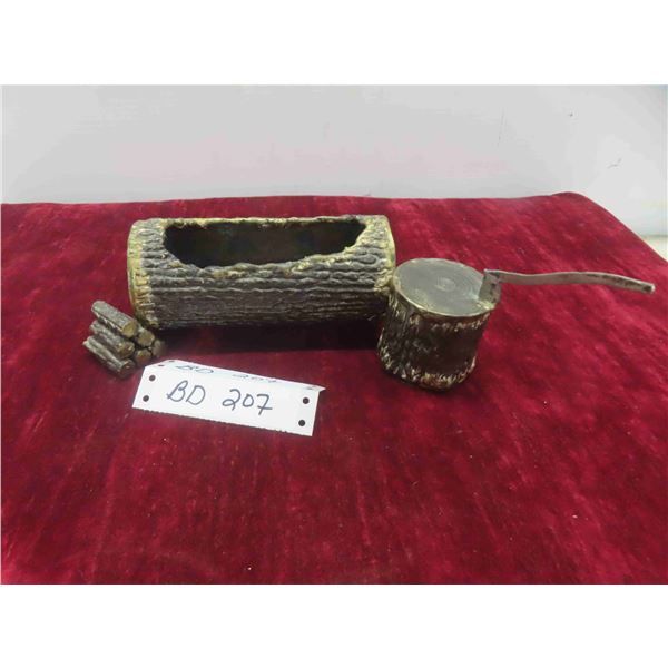 Vintage Trench Art / Folk Art Logger Ashtray Weld Art 