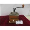 Image 1 : Antique Coffee Grinder Wood/Cast Iron Construction. Works! 
