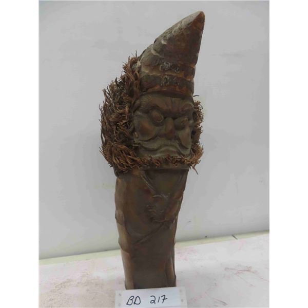 Old Bamboo Root Carving of a Warrior with a Sword with a