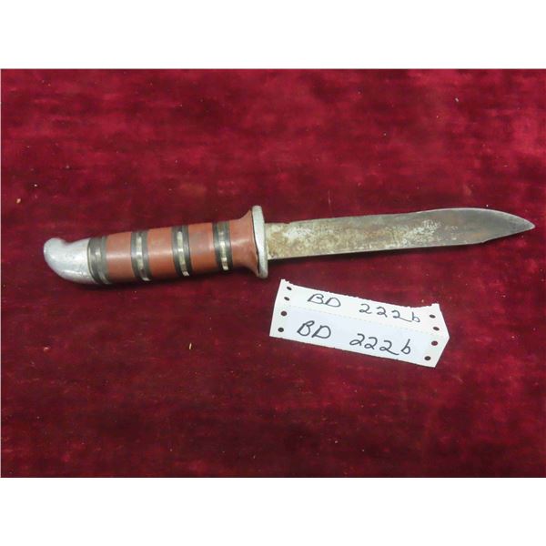 Antique Hunting Knife with Unusual Layered Handle 13'' 