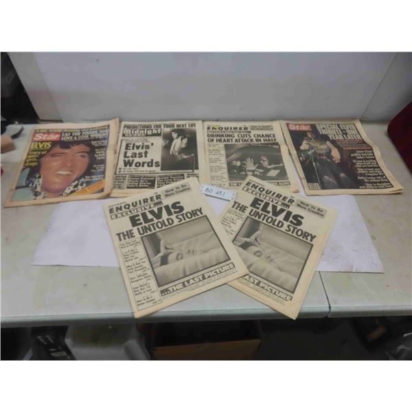 c1971 Lot of Elvis Presley Death Covers Newspapers. 