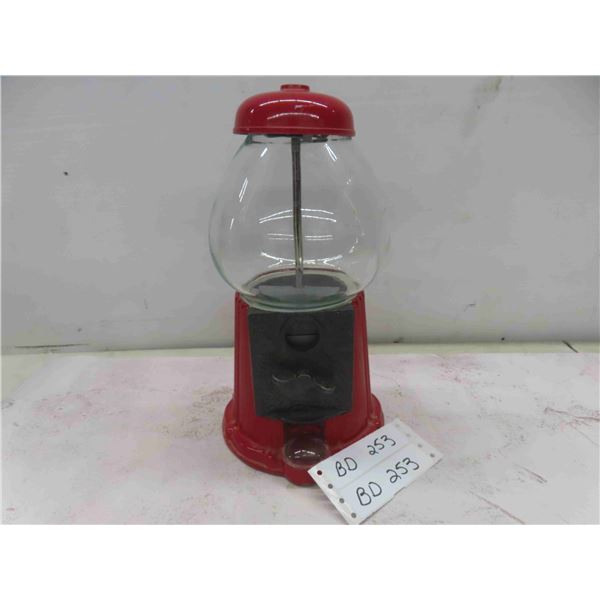 Vintage Metal/Glass Gumball Machine (Works) 11.5'' Tall