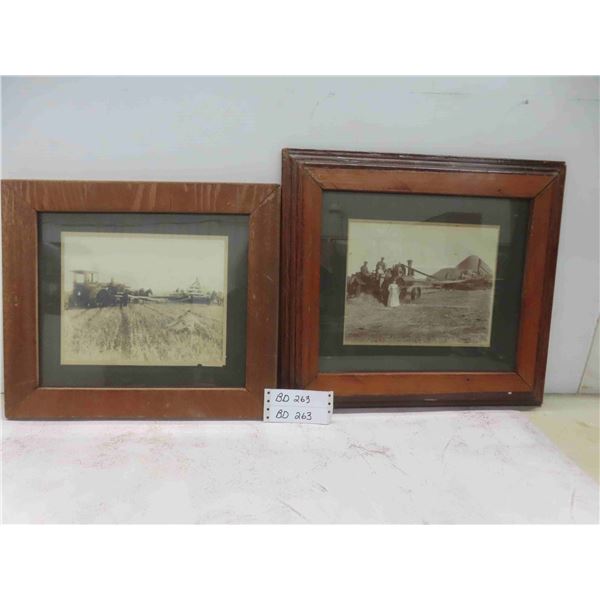 2 Antique Matted/Framed Farming Photo, Shows Case Farm 