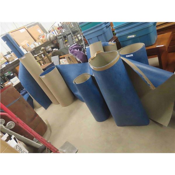 Multiple Pieces Commercial Grade Marmoleum Blue 