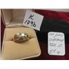 Image 2 : 10k Gold + Diamond Ring Size 10 Total Weight 5.4 
