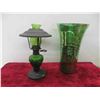 Image 3 : Green Coloured Glass : Decanters with Shot Glasses, Vases, Oil