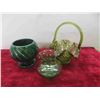 Image 5 : Green Coloured Glass : Decanters with Shot Glasses, Vases, Oil