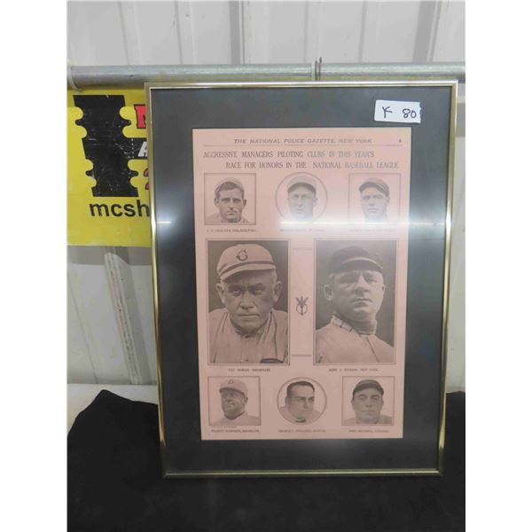 Framed Newspaper Page The National Police Gazette 