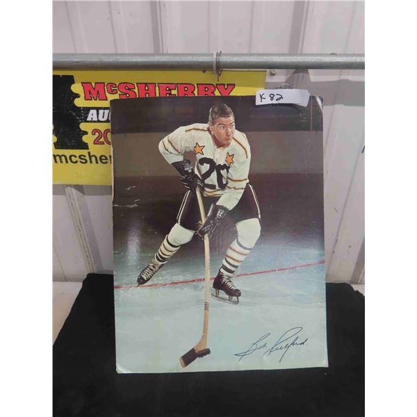 Early Hockey Picture on Cardboard with Signature 'Bob' 
