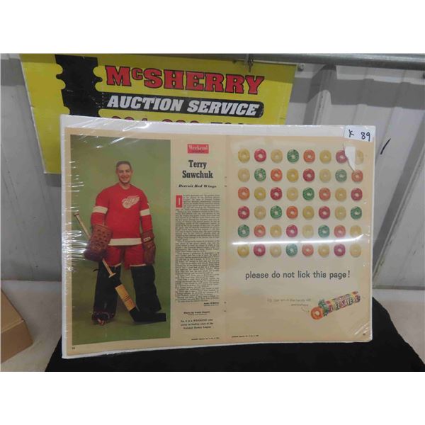 Terry Sawchuk Picture + 1960 Magazine Pages Display 