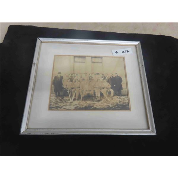 Very Early Framed Team Hockey Photo Logo M with 