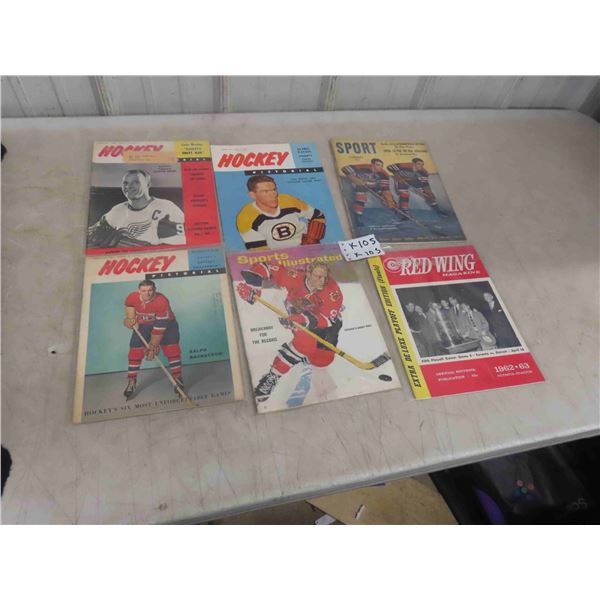 6 Hockey Magazines 1940s/50s/60s 