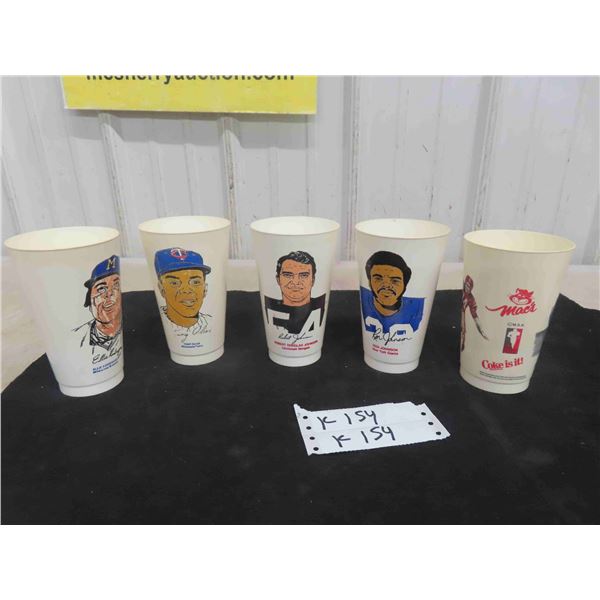 (4) 7 Eleven Glasses with Sports Players, Baseball,