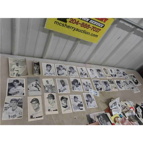 31 Baseball Photo Cards , Mostly Autographed