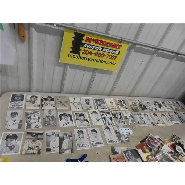 40 Baseball Photo Cards. Many Autographed