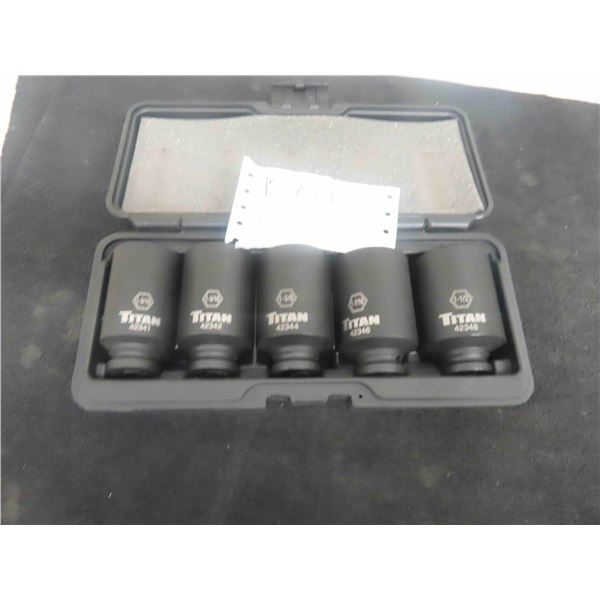 5 Titan 1/2'' Impact Sockets 1-3/16'' to 1-1/2''