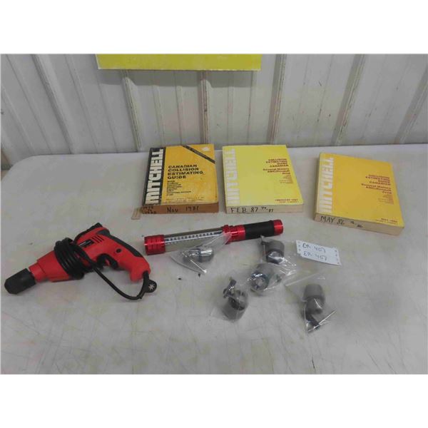 King 3/8'' Drill , Snapon LED Light, 5 Chucks with Keys,
