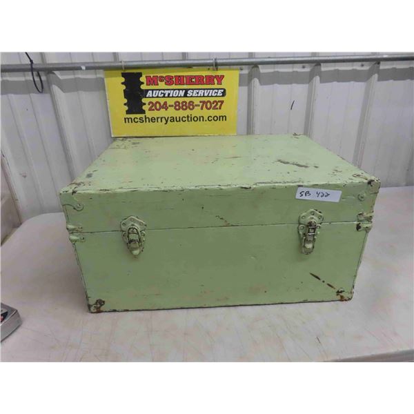 Painted Wood Box with Hinged Top 12'' x 24'' x 18'' 