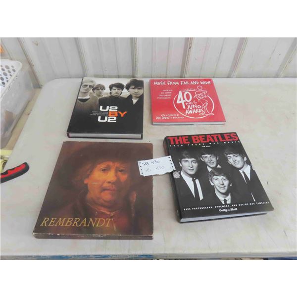 4 Books : The Beatles, U2, Music Fartwice, Rembrant