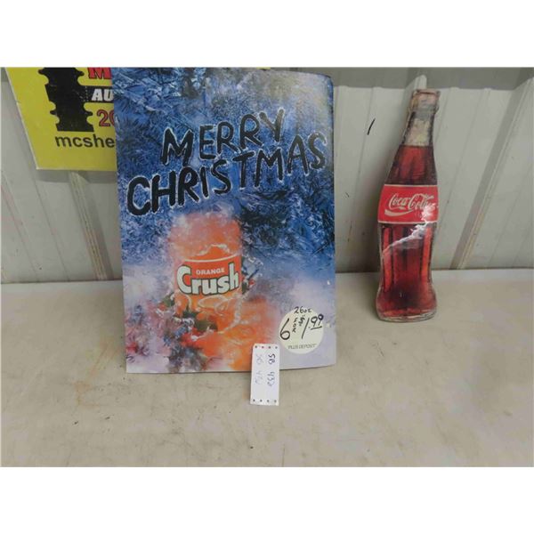 Orange Crush Cardboard Advertisement, Coca Cola 