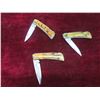 Image 2 : 3 Pocket Knives in Wood Case (Blade Length) 2.5'' (Total Length) 6'' 