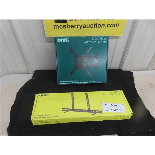 Onn Wall Mount Motion TV Wall Mount & Soundbar Mount 