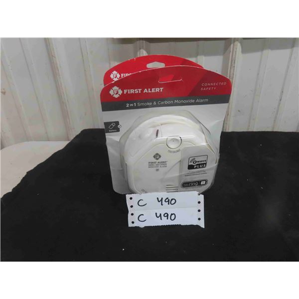 2 New First Alert 2-in-1 Smoke + Carbon Monoxide Alarm