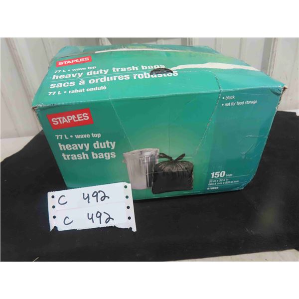 New Box of 150 Staples 27L Heavy Duty Trahs Bags 