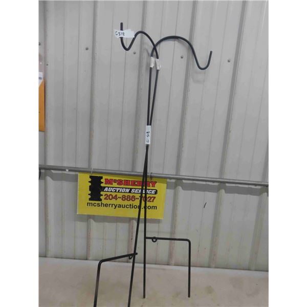 2 New Metal Shephard Hook Planter Stands 