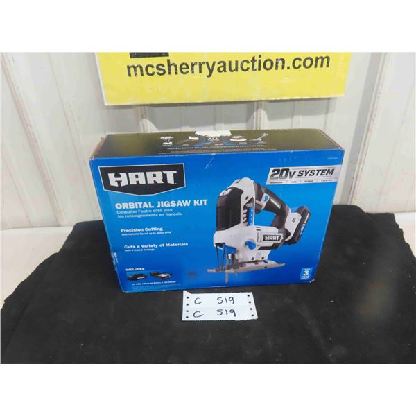 New Hart Orbital Jig Saw Kit 20V with Battery and Charger