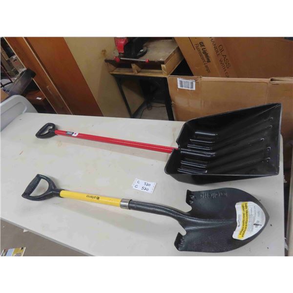 2 New Hand Yard Tools : Spade, Snow Shovel 