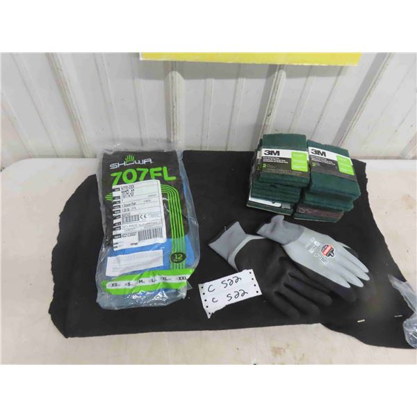 New 13 Pairs of Rubber Gloves, 24 New Stripping Pads