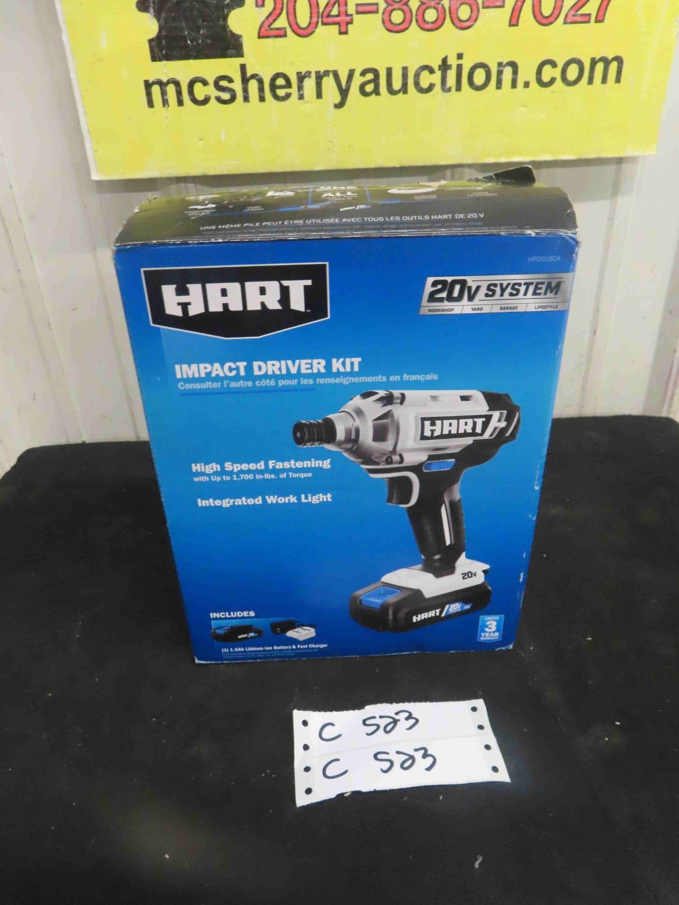 New Hart Impact Driver Kit 20V with Battery and Charger
