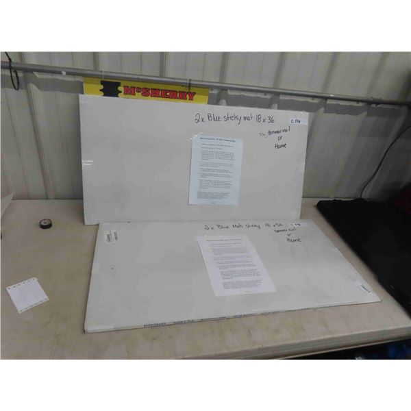 2 New Blue Sticky Mats 18'' x 36'' Commercial or Residential
