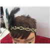 Image 9 : Decorative Head Band with Peacock Feathers , Gold 
