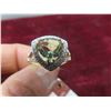 Image 10 : 14kt Gold Ring with Cubic Zirconia amd Prasiolite Size 9, 