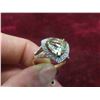 Image 8 : 14kt Gold Ring with Cubic Zirconia amd Prasiolite Size 9, 